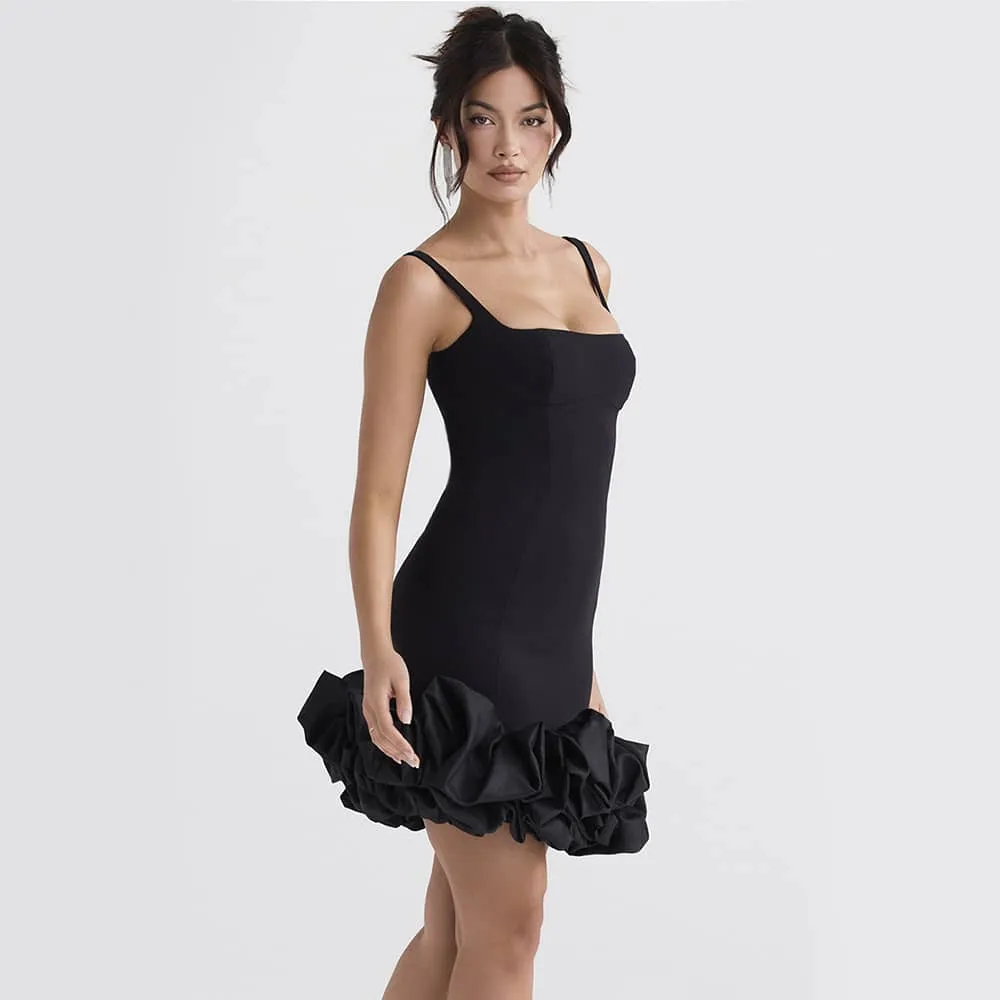 3D floral short dress