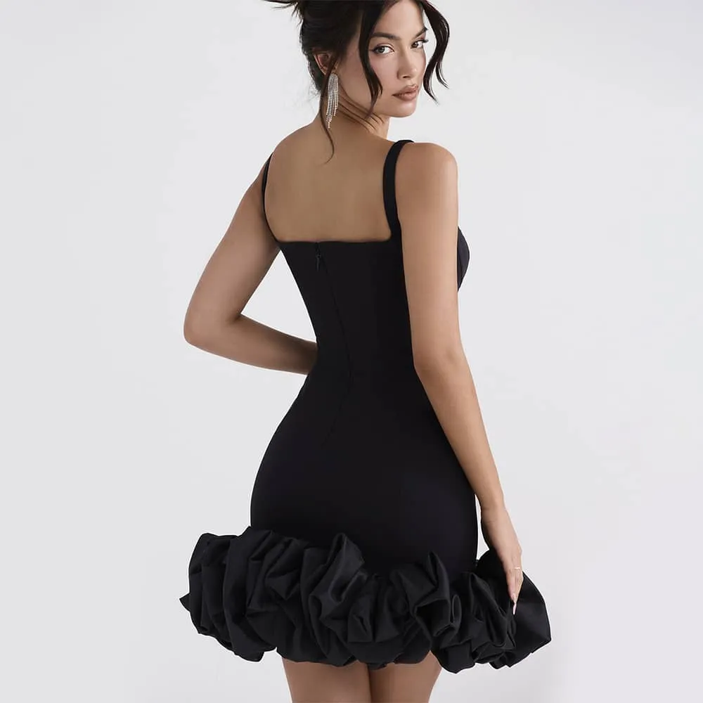 3D floral short dress