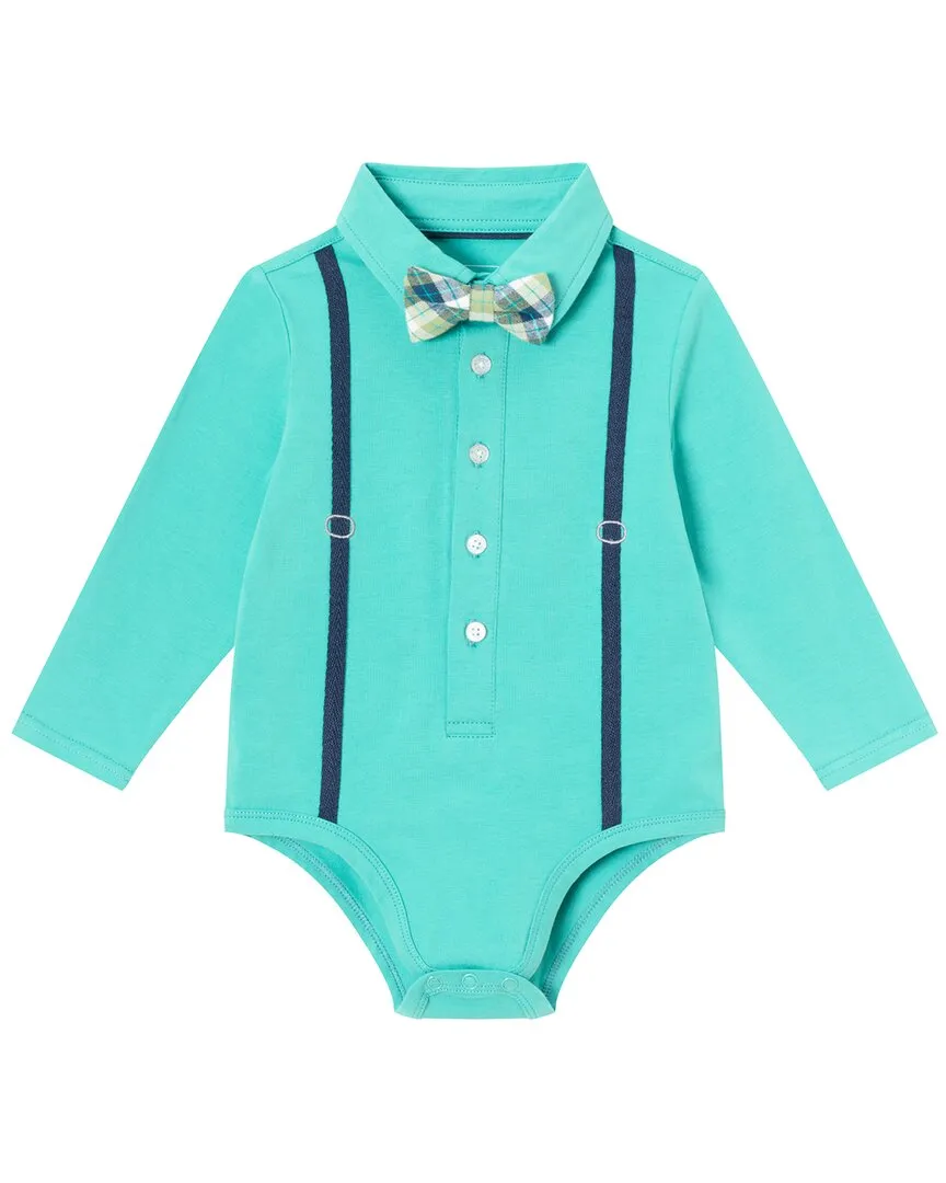 Andy & Evan Suspender Shirtzie & Pique Pant Set