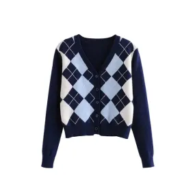 ARGYLE KNITTED CARDIGAN
