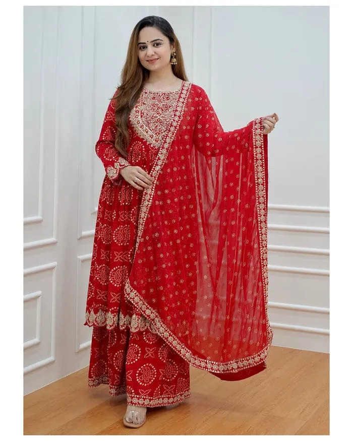 Beautiful Designer Sharara Set with Short Anarkali Top