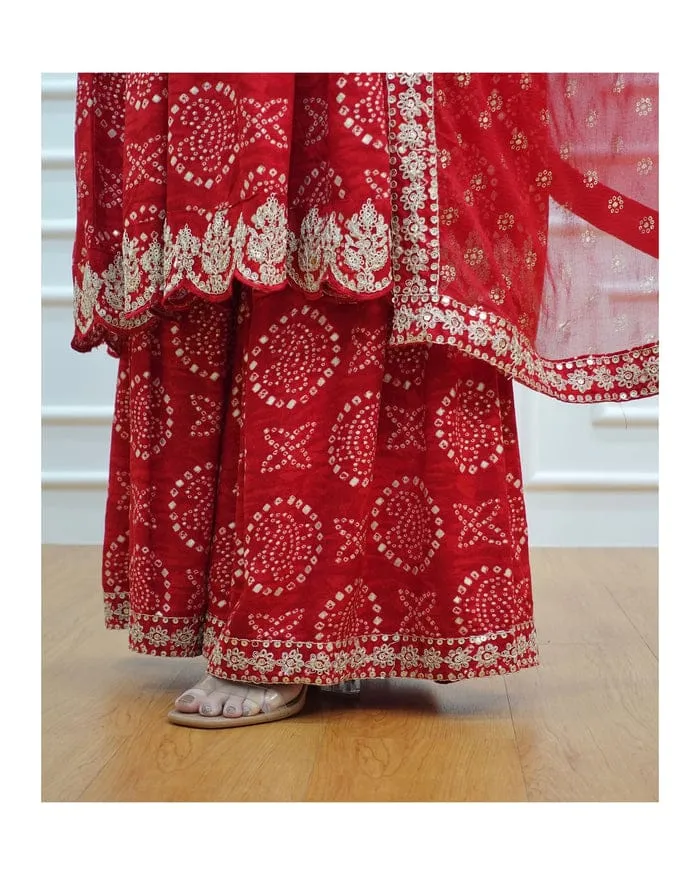 Beautiful Designer Sharara Set with Short Anarkali Top