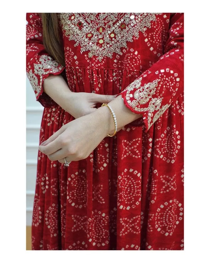 Beautiful Designer Sharara Set with Short Anarkali Top