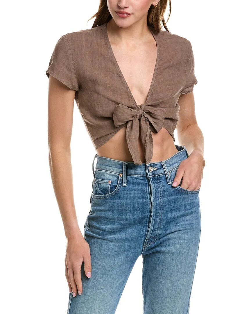 Bella Dahl Tie-Front Linen Blouse