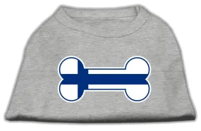 Bone Shaped Finland Flag Screen Print Shirts Grey S (10)