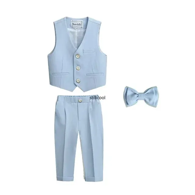 Boys Birthday Blazer Set Spring Toddler School Uniform Outfits Green Handsome Flower Child Wedding Costume 2- 8 Years