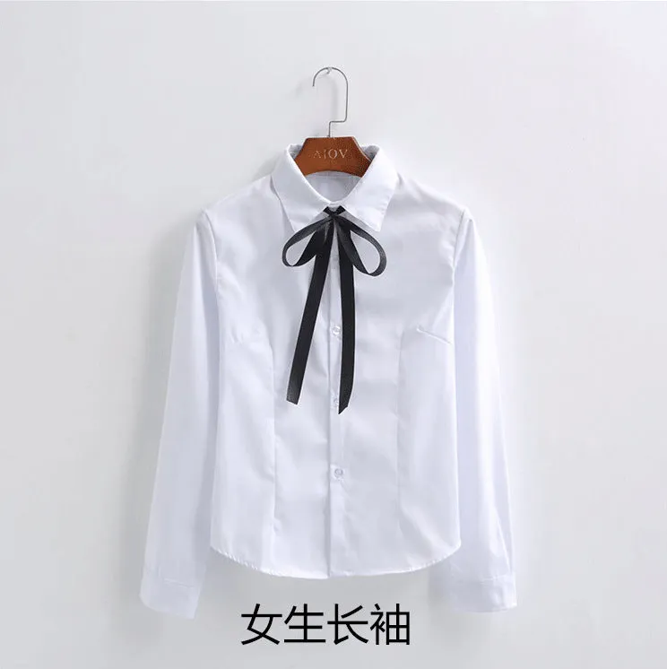 Boys Girls Junior High School Class White Shirt Skirt Pants Uniform Suit Set Performance JK Uniform