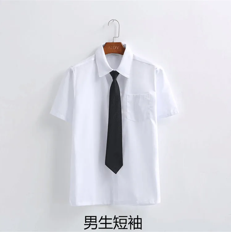 Boys Girls Junior High School Class White Shirt Skirt Pants Uniform Suit Set Performance JK Uniform
