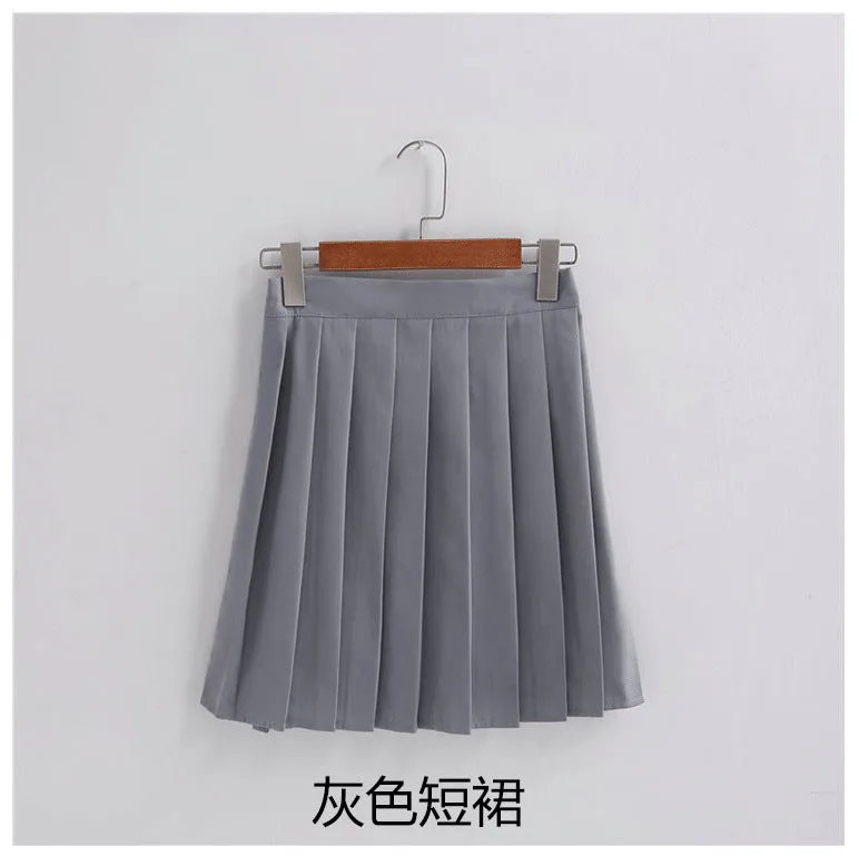Boys Girls Junior High School Class White Shirt Skirt Pants Uniform Suit Set Performance JK Uniform