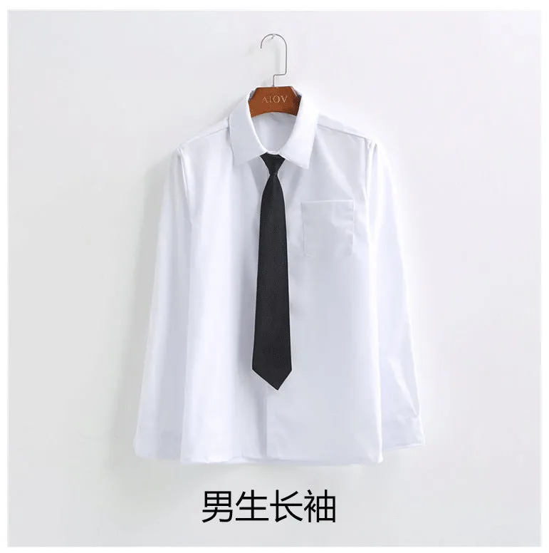 Boys Girls Junior High School Class White Shirt Skirt Pants Uniform Suit Set Performance JK Uniform
