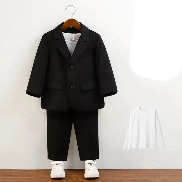 Boys Suit Green Gentleman Birthday Piano Performance Costumes for Children 2 To 12 Years Kids School Uniform Blazer Set