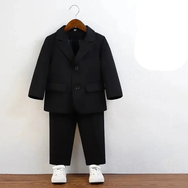 Boys Suit Green Gentleman Birthday Piano Performance Costumes for Children 2 To 12 Years Kids School Uniform Blazer Set