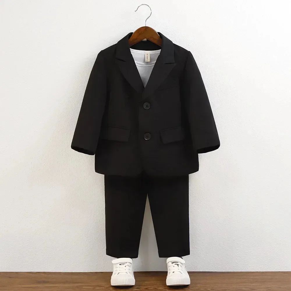Boys Suit Green Gentleman Birthday Piano Performance Costumes for Children 2 To 12 Years Kids School Uniform Blazer Set