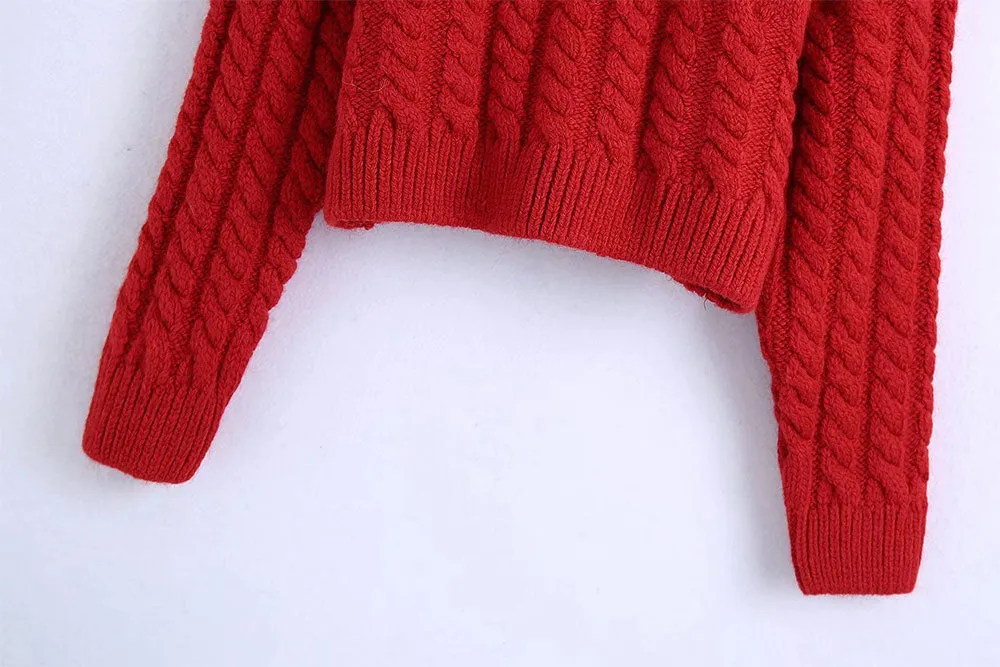 CABLE-KNIT JACQUARD SWEATER