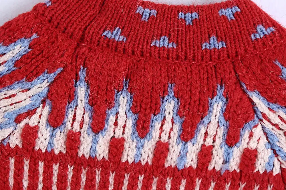 CABLE-KNIT JACQUARD SWEATER