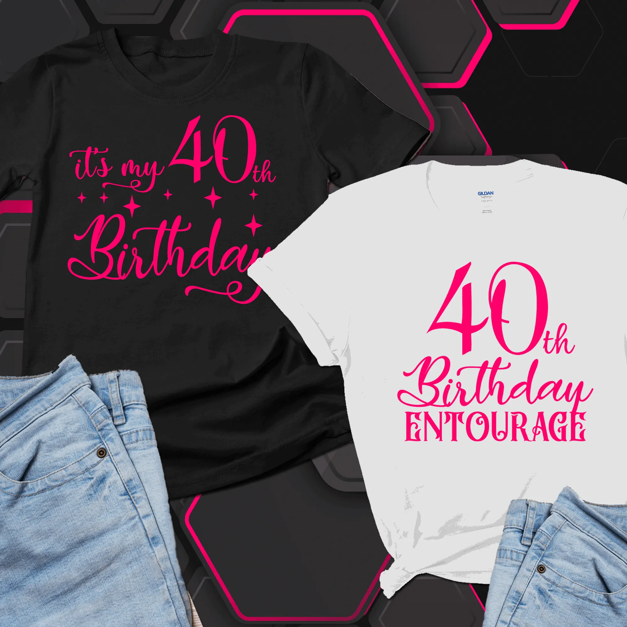 (CHOOSE YOUR AGE!) Custom 40th Birthday tshirts, Birthday Entourage Shirts, Matching Birthday Squad shirts