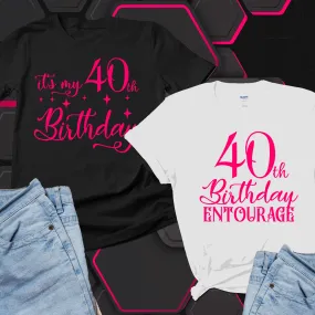 (CHOOSE YOUR AGE!) Custom 40th Birthday tshirts, Birthday Entourage Shirts, Matching Birthday Squad shirts