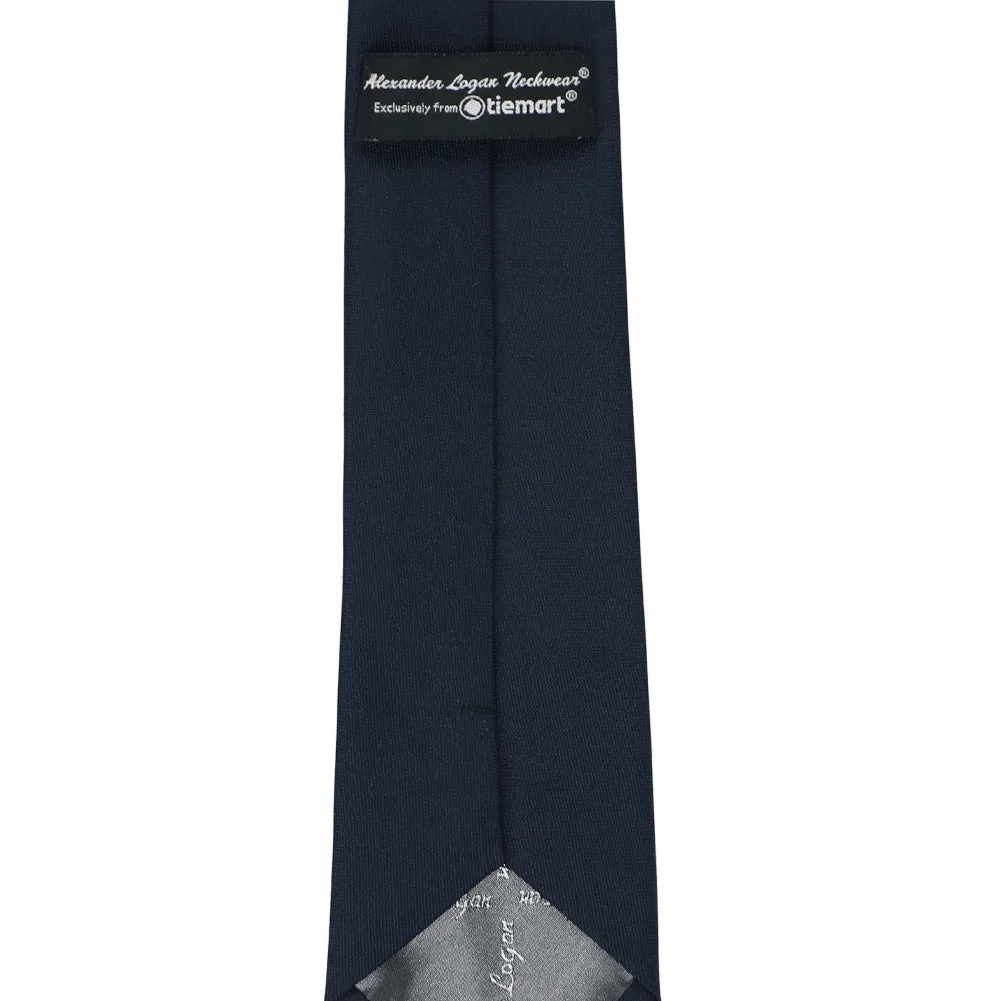 Dark Navy Blue Matte Finish Necktie, 3" Width