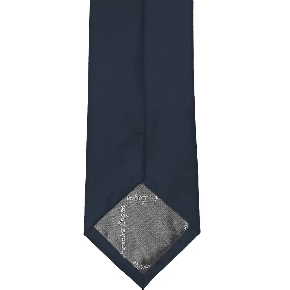 Dark Navy Blue Solid Color Necktie