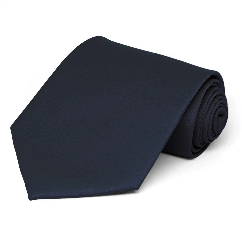 Dark Navy Blue Solid Color Necktie