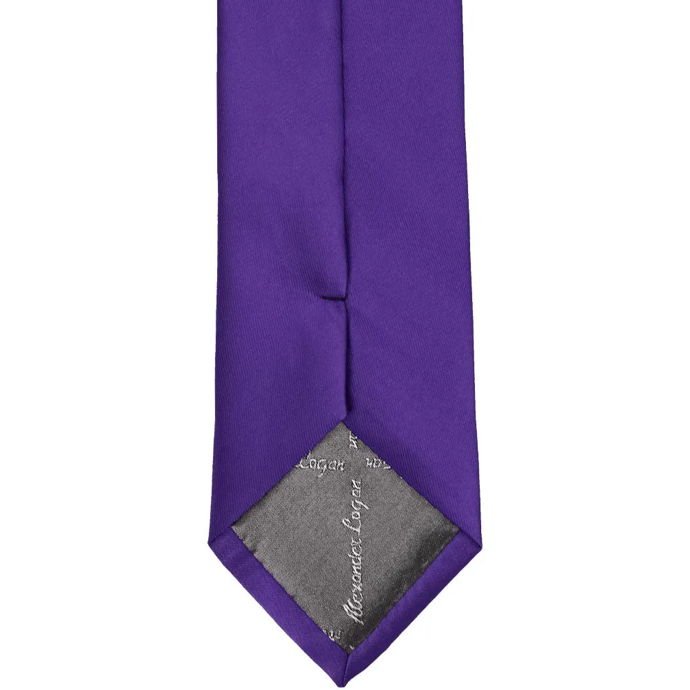 Dark Purple Solid Color Clip-On Tie
