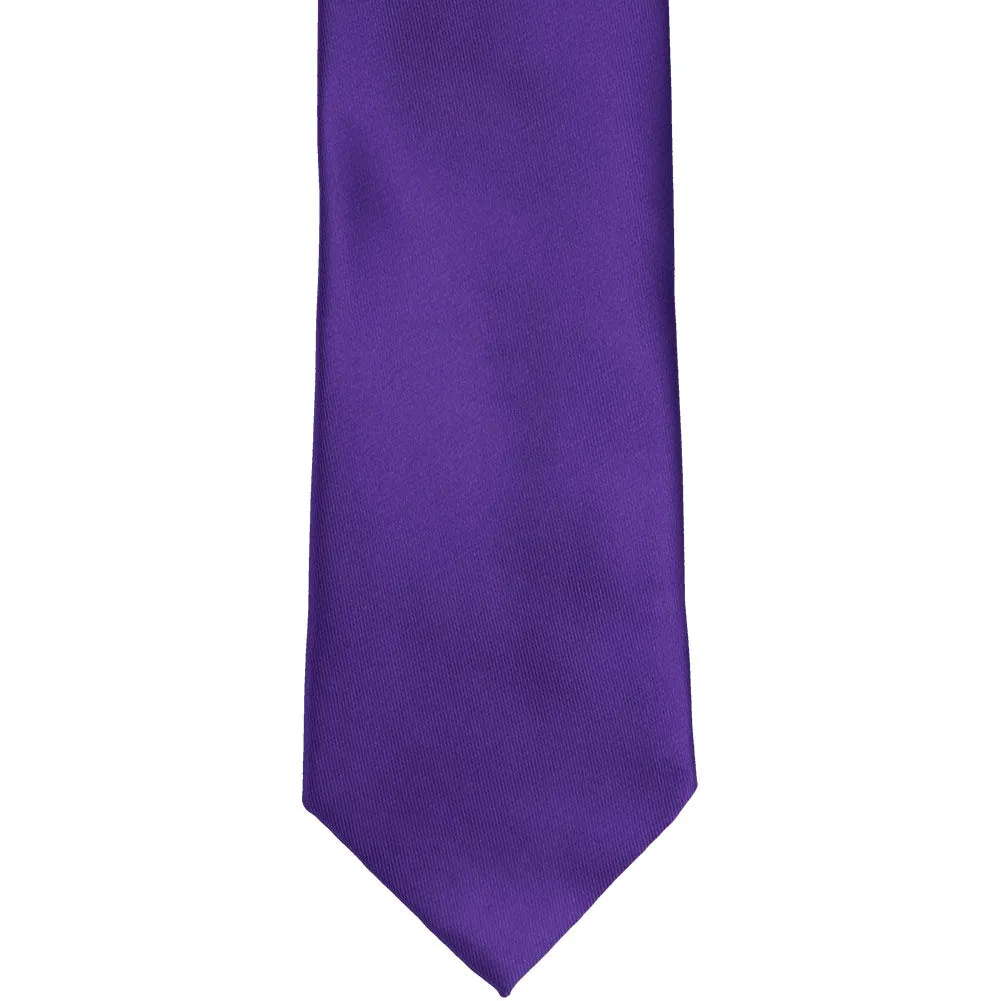 Dark Purple Solid Color Clip-On Tie
