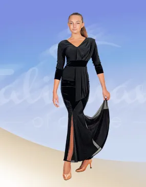 Draped ballroom dance blouse
