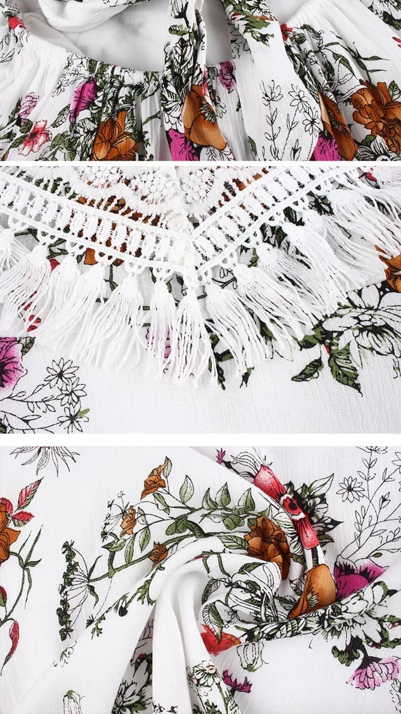 Fashion print suspender dress