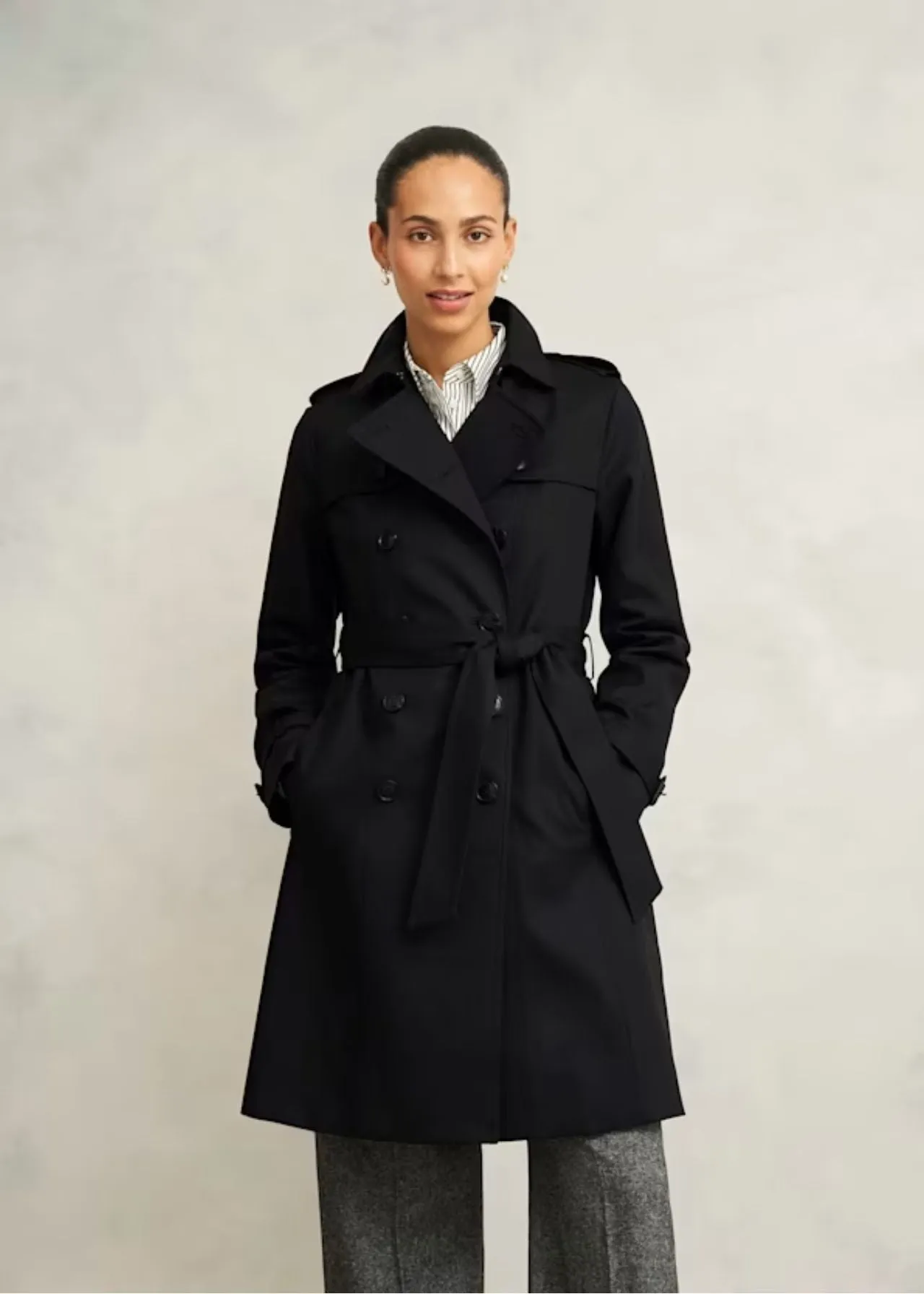 Hobbs Skylar Shower Resistant Trench Coat Black