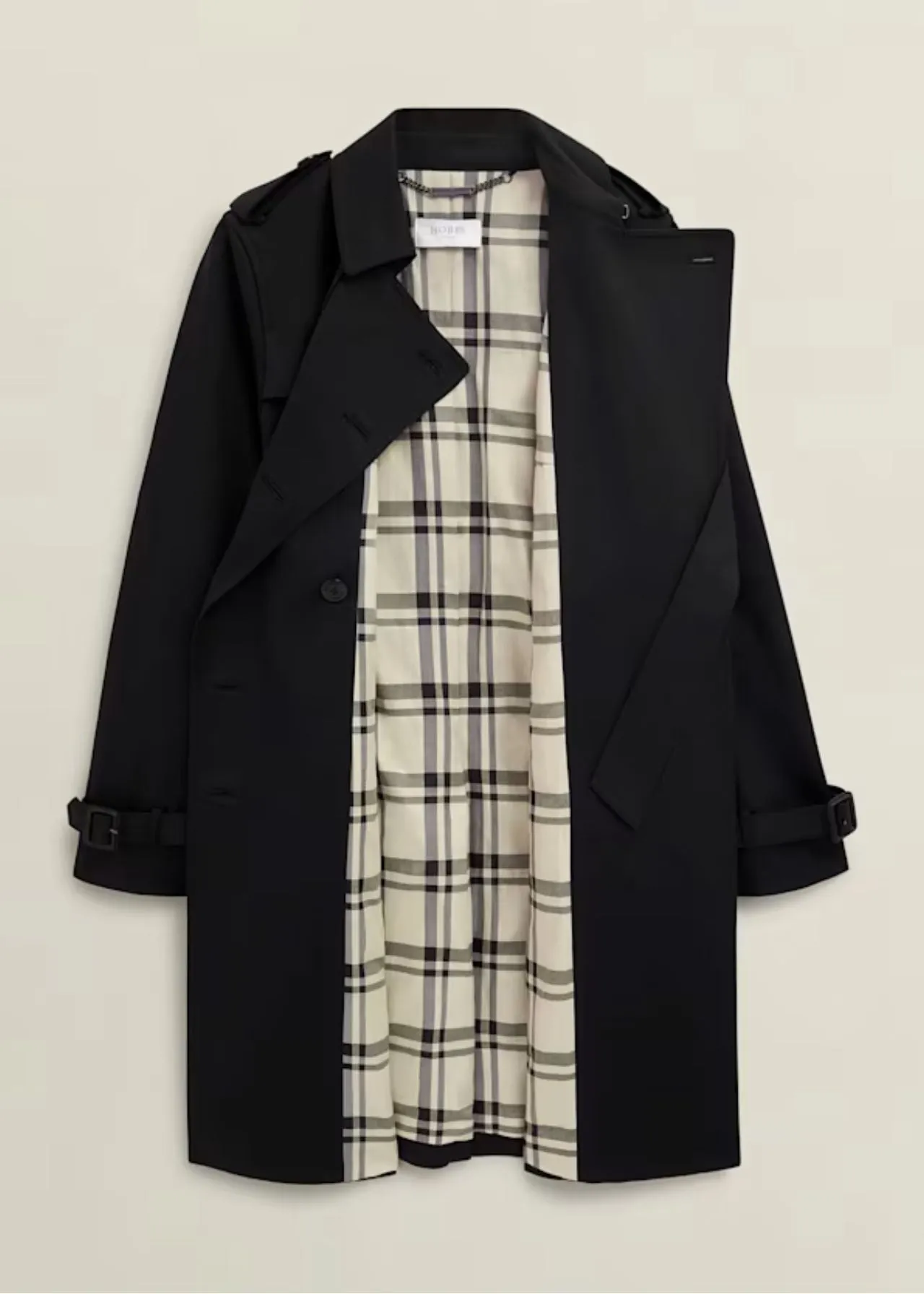 Hobbs Skylar Shower Resistant Trench Coat Black