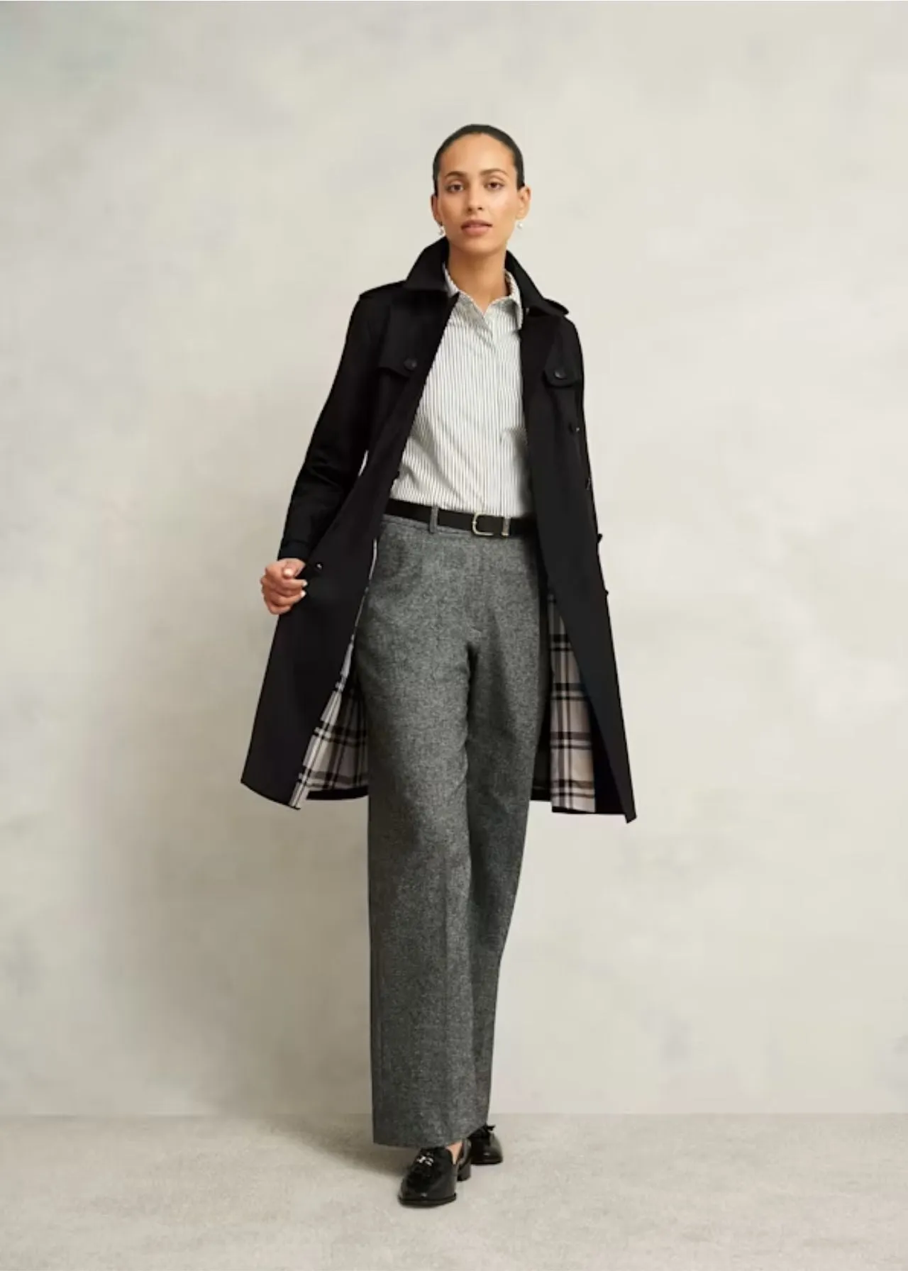 Hobbs Skylar Shower Resistant Trench Coat Black