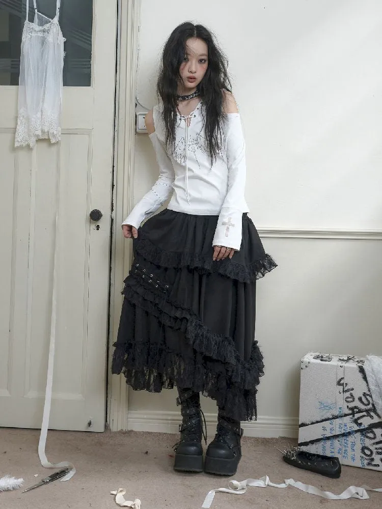 Irregular Long Cake Umbrella Skirt【s0000010723】