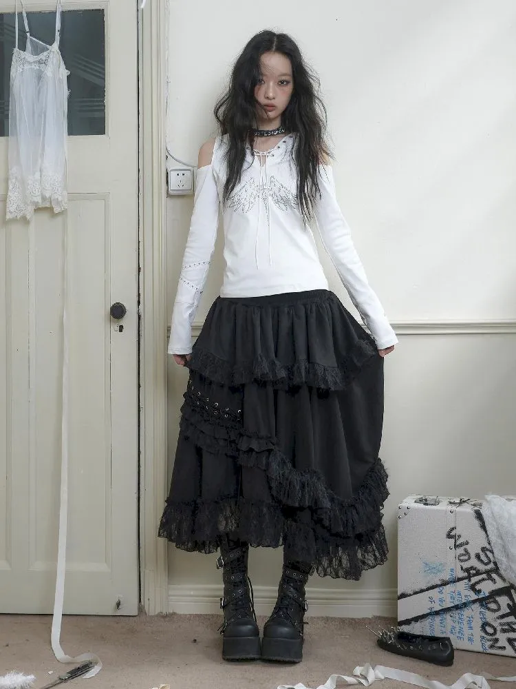 Irregular Long Cake Umbrella Skirt【s0000010723】