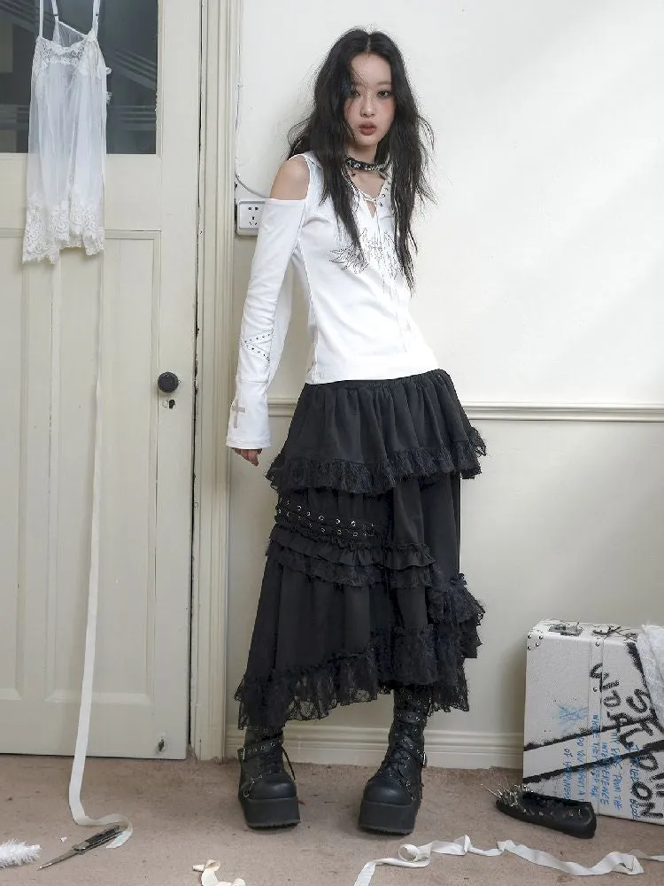 Irregular Long Cake Umbrella Skirt【s0000010723】