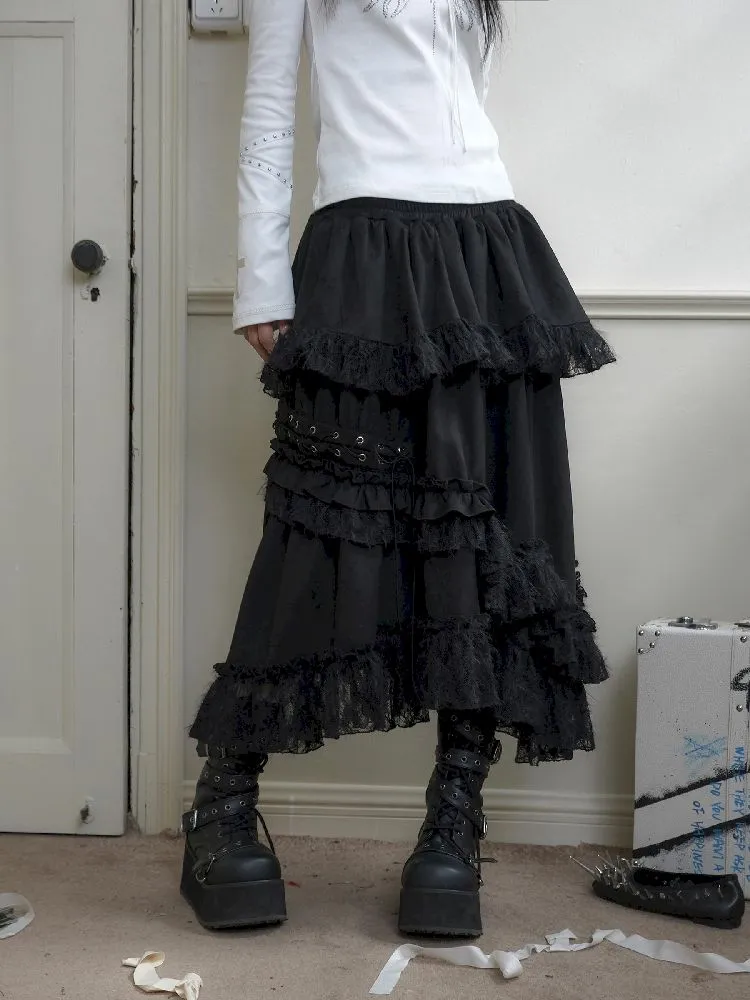 Irregular Long Cake Umbrella Skirt【s0000010723】
