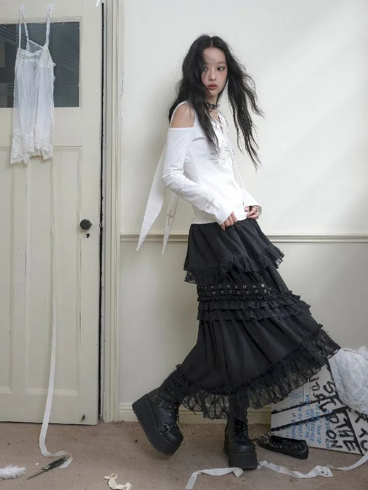 Irregular Long Cake Umbrella Skirt【s0000010723】