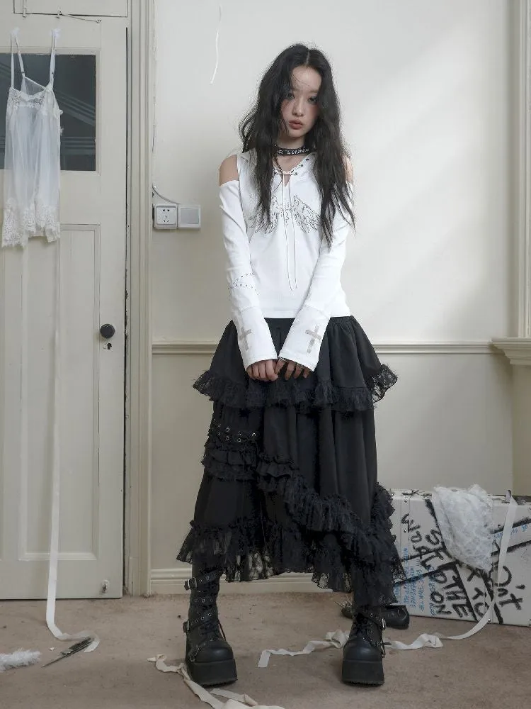 Irregular Long Cake Umbrella Skirt【s0000010723】