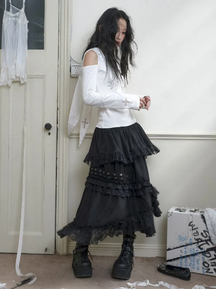 Irregular Long Cake Umbrella Skirt【s0000010723】