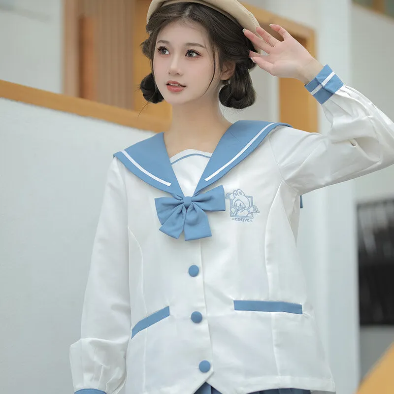 Kawaii Blue JK Sailor Uniform Skirt Suit