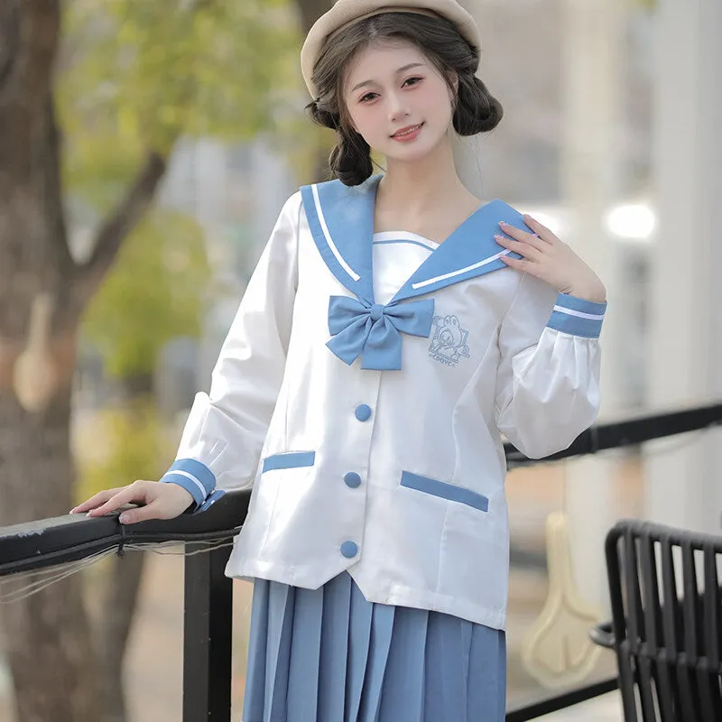 Kawaii Blue JK Sailor Uniform Skirt Suit
