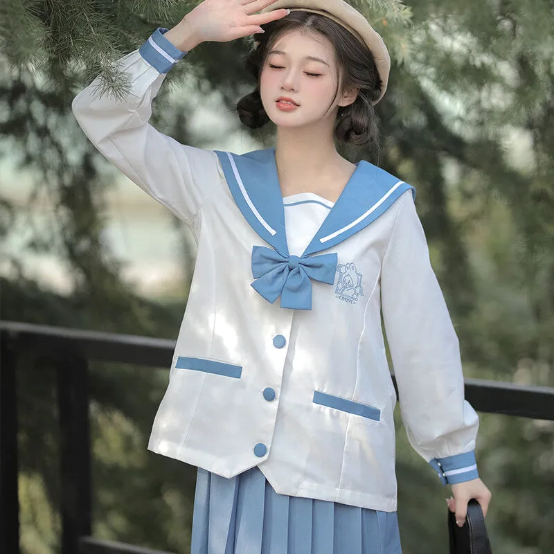 Kawaii Blue JK Sailor Uniform Skirt Suit