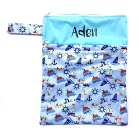 Large Wetbag (Strip) - Blue Ships Ahoy