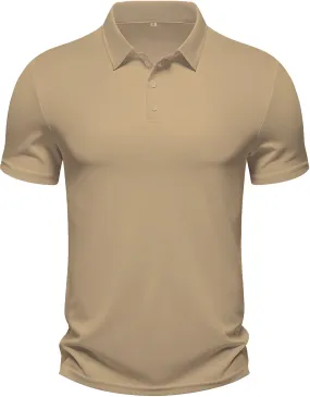 Men's Regular Fit Polo Neck Half Sleeve Solid Uniform T-Shirt | Polo T-Shirt for Men (Sand)