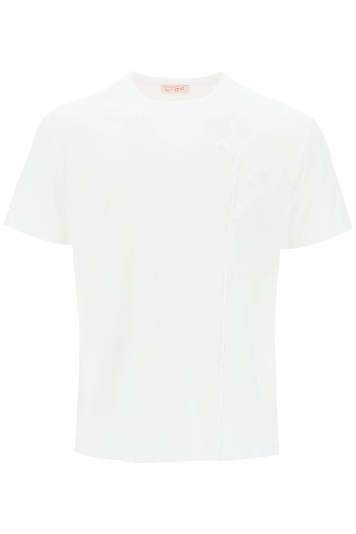 "flower embroidered t-shirt 4V0MG01FA22 BIANCO