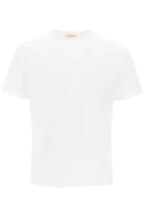 "flower embroidered t-shirt 4V0MG01FA22 BIANCO