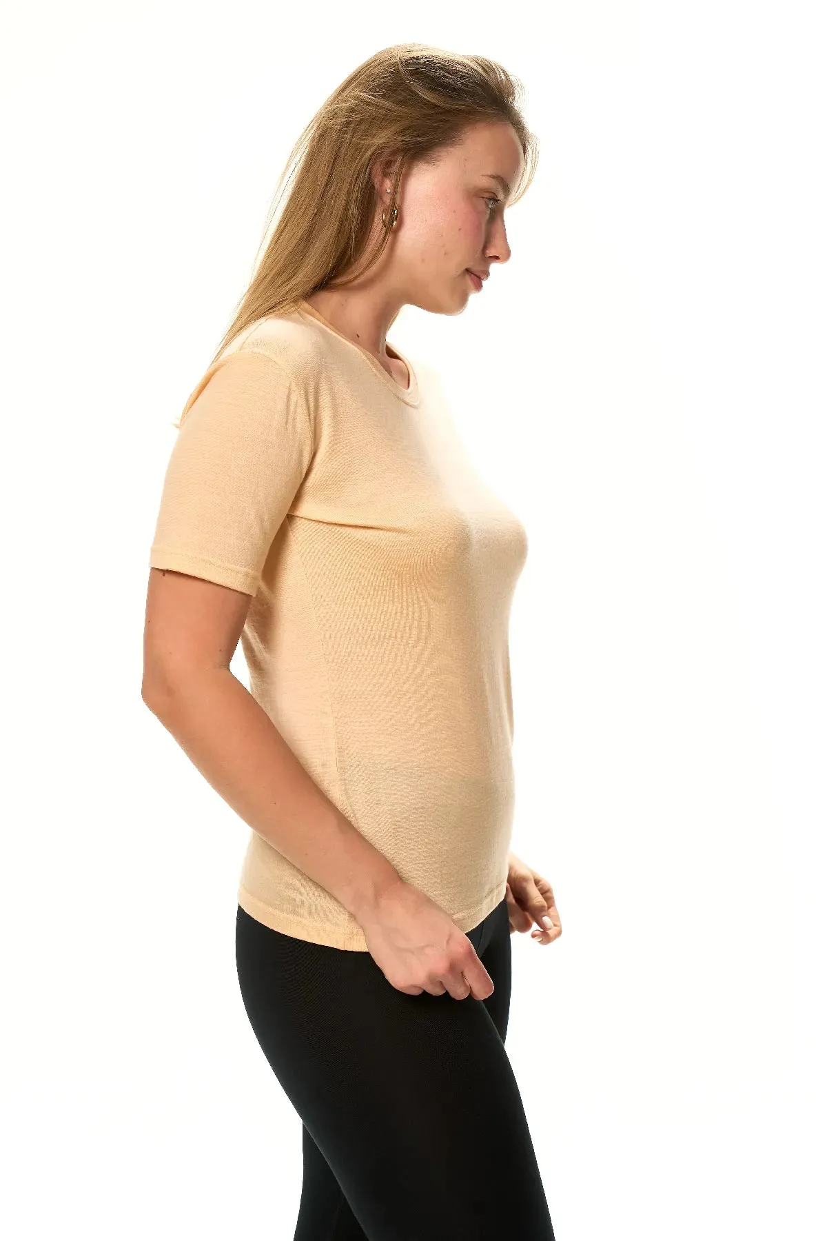 Women's Merino T-shirt 165 Peach | Crewneck