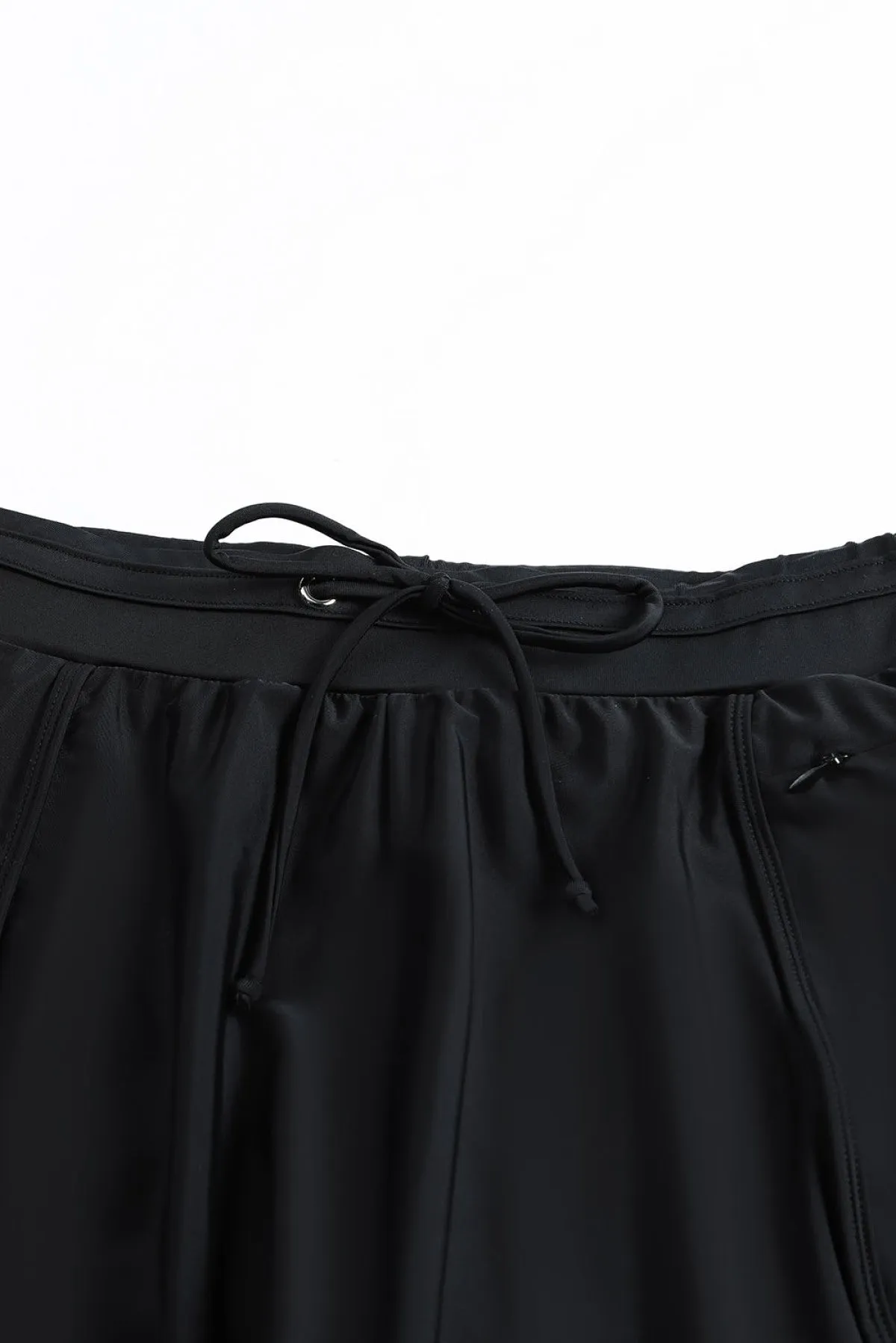 Zip Pocket Drawstring Swim Bottom